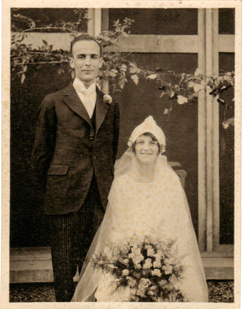 Reginald Bazire and Eileen Brown on their wedding day, in Shanghai, in 1927.